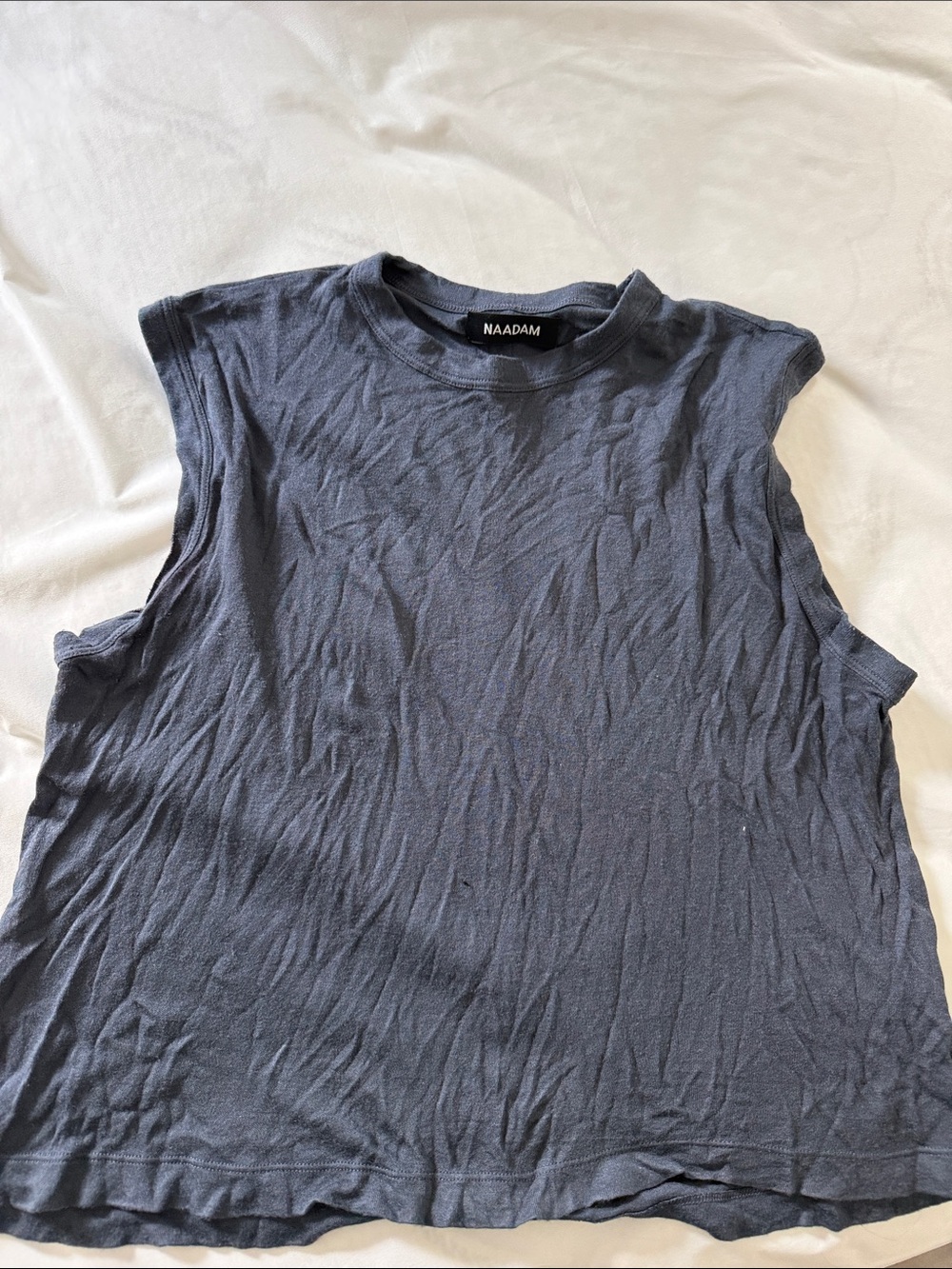 NAADAM Women's Slate Blue Crewneck Muscle Tank - Washed Blue